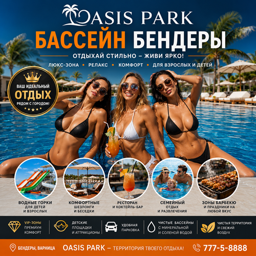 OAZIS PARK Бендеры: аквапарк, бассейн, веселье и отдых!